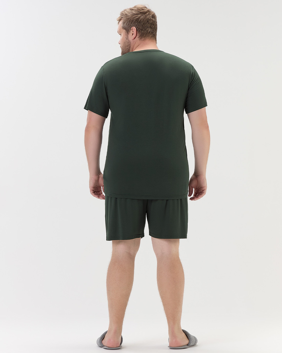 Pijama Masculino Manga Curta Com Bermuda Plus Size
