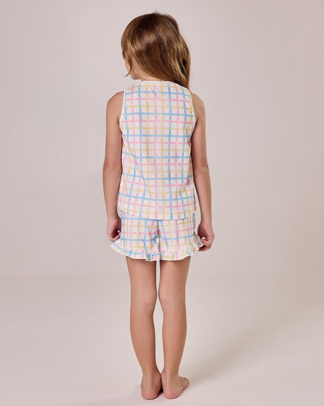 Pijama Feminino Infantil Regata Com Shorts Pijama Feminino Infantil Regata Com Shorts