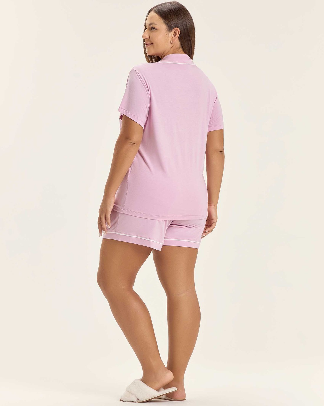 Pijama Feminino Plua Size Manga Curta Americano Com Shorts Pijama Feminino Plua Size Manga Curta Americano Com Shorts