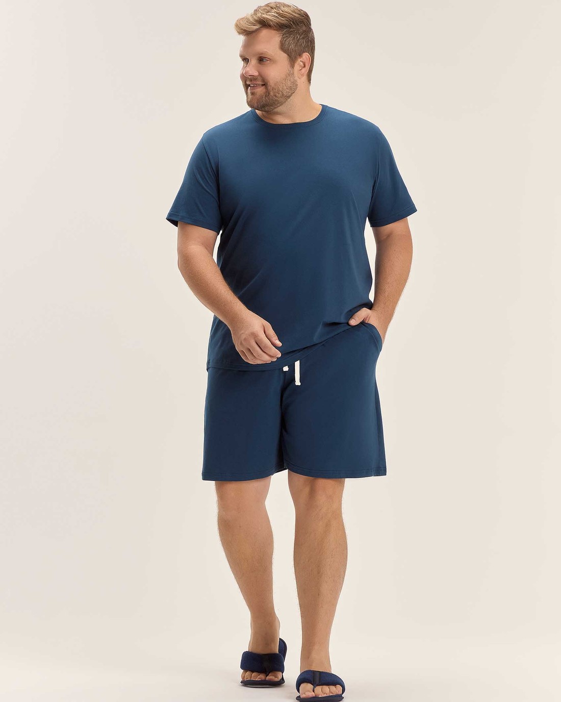 Pijama Masculino Plus Size Manga Curta Com Bermuda Pijama Masculino Plus Size Manga Curta Com Bermuda