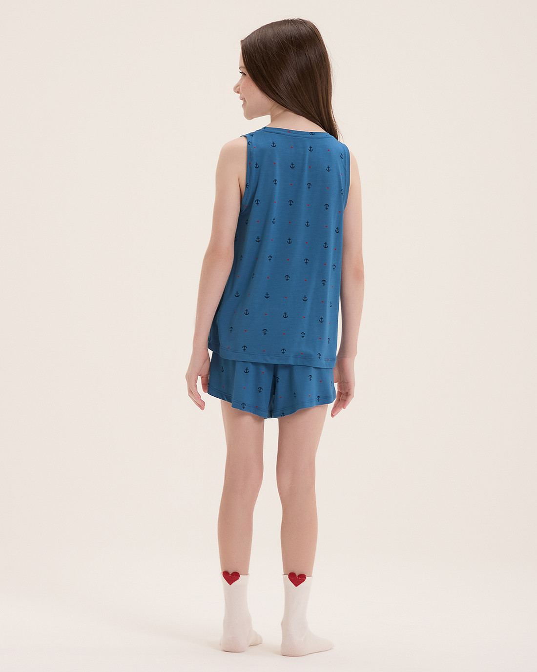 Pijama Feminino Infantil Regata Com Shorts