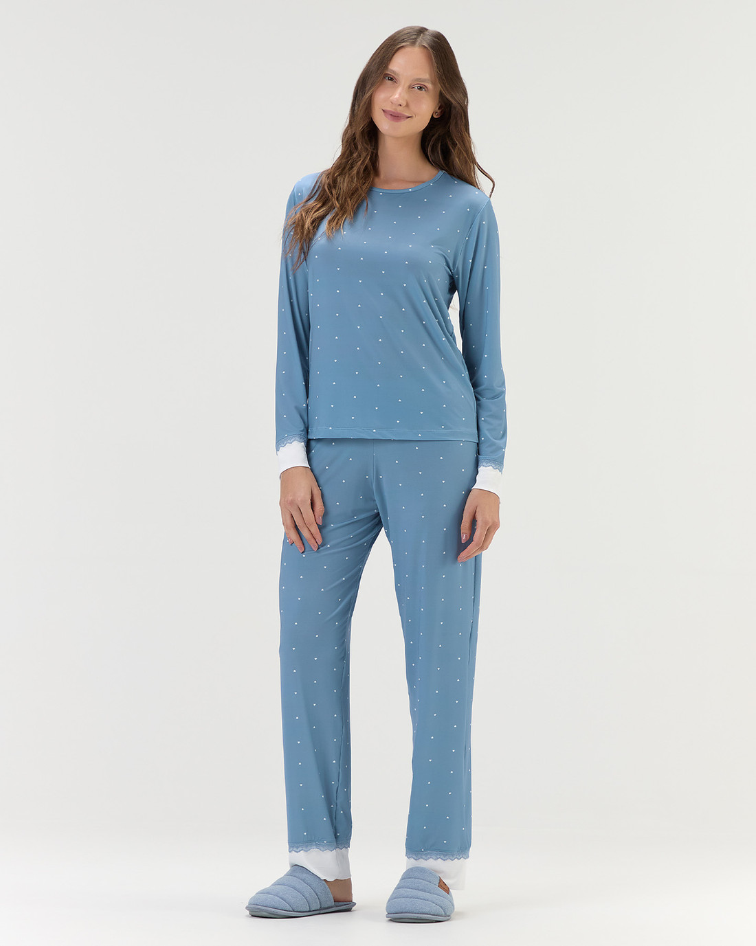 Pijama Feminino Manga Longa Com Calça Pijama Feminino Manga Longa Com Calça