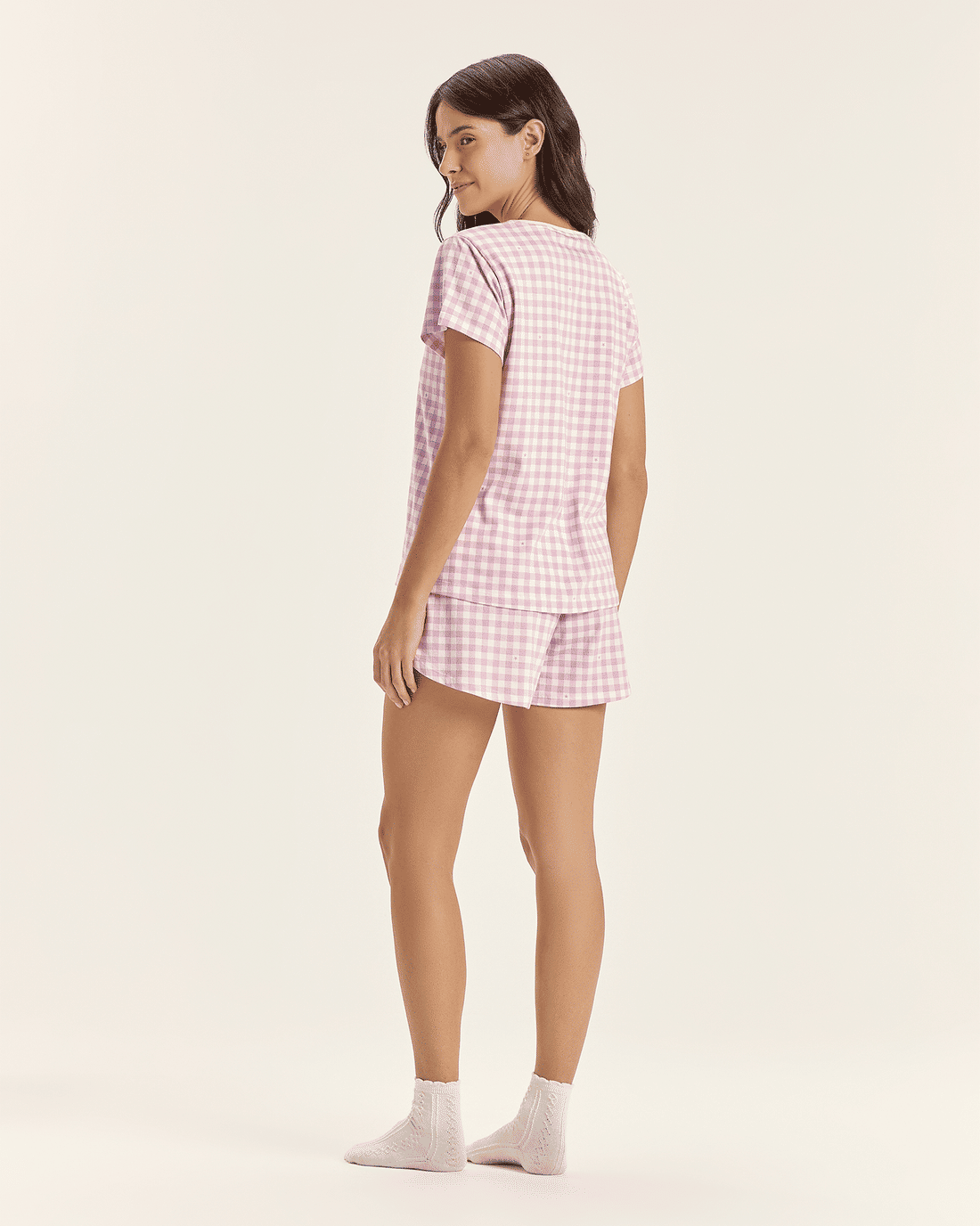 Pijama Feminino Manga Curta Com Shorts