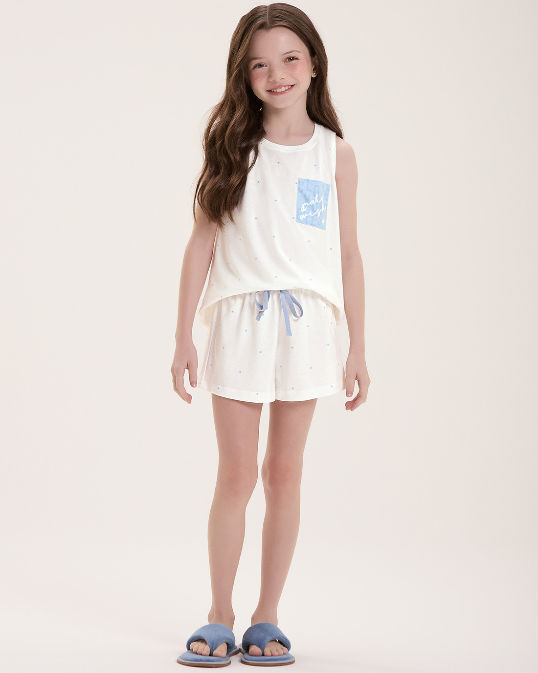 Pijama Infantil Feminino Regata Com Shorts