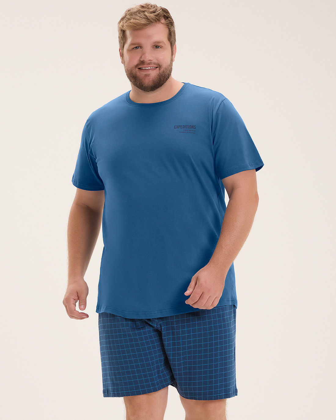 Pijama Masculino Manga Curta Com Bermuda Plus Size Pijama Masculino Manga Curta Com Bermuda Plus Size
