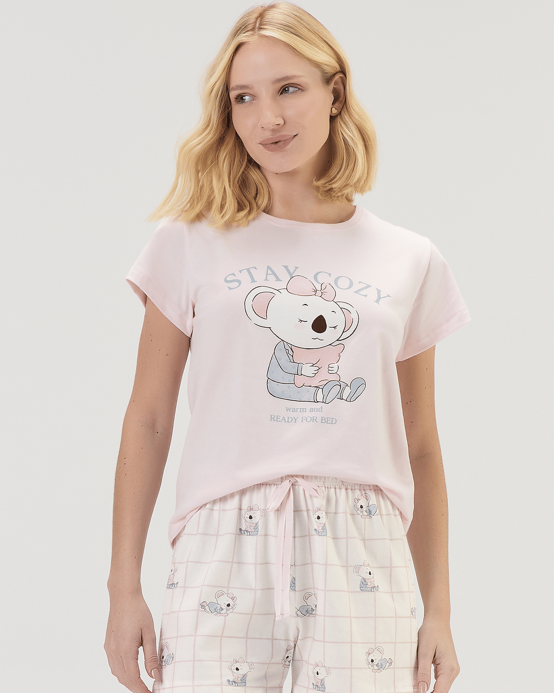 Pijama Feminino Manga Curta Com Short