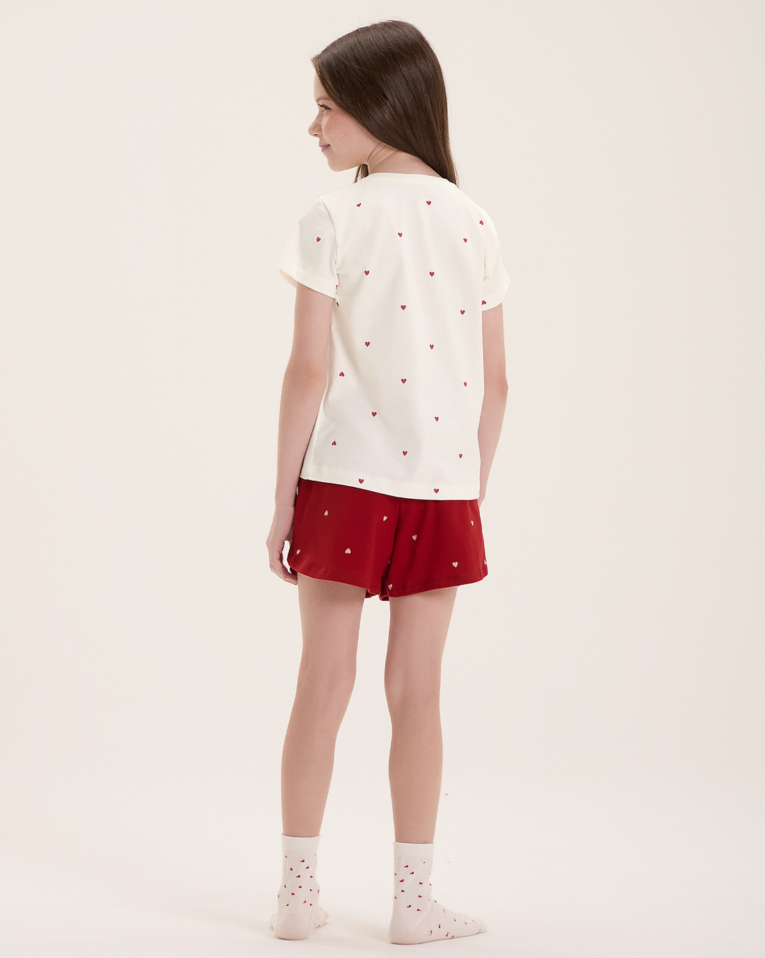 Pijama Infantil Feminino Manga Curta Com Shorts