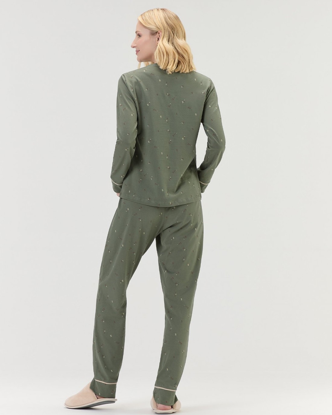Pijama Feminino Manga Longa Com Calça Pijama Feminino Manga Longa Com Calça