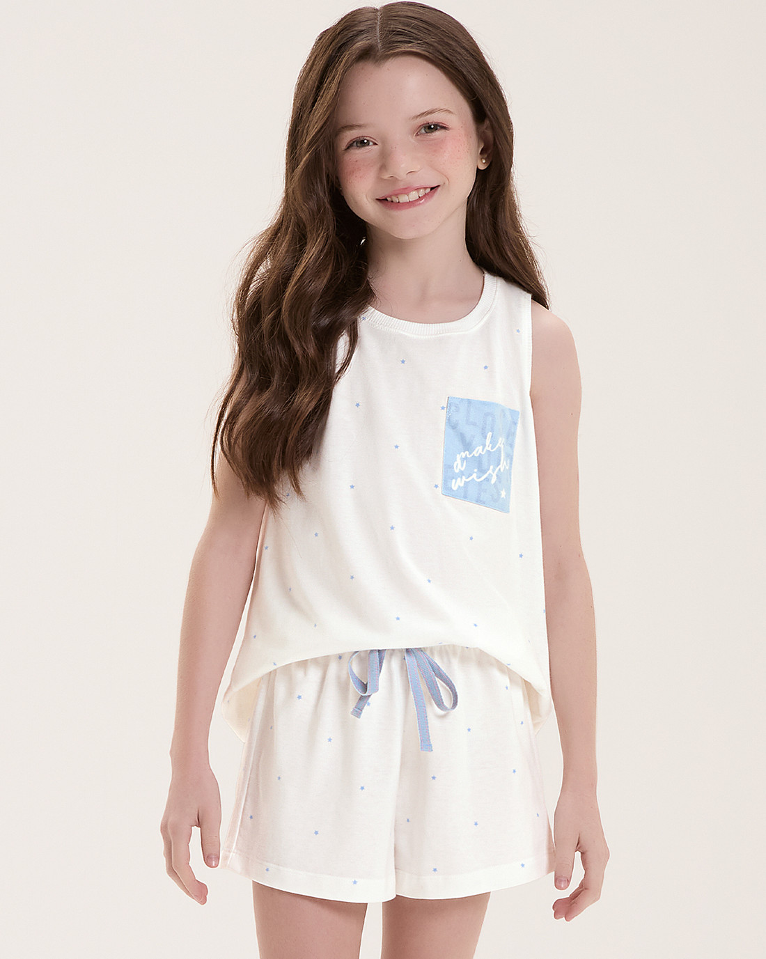 Pijama Infantil Feminino Regata Com Shorts