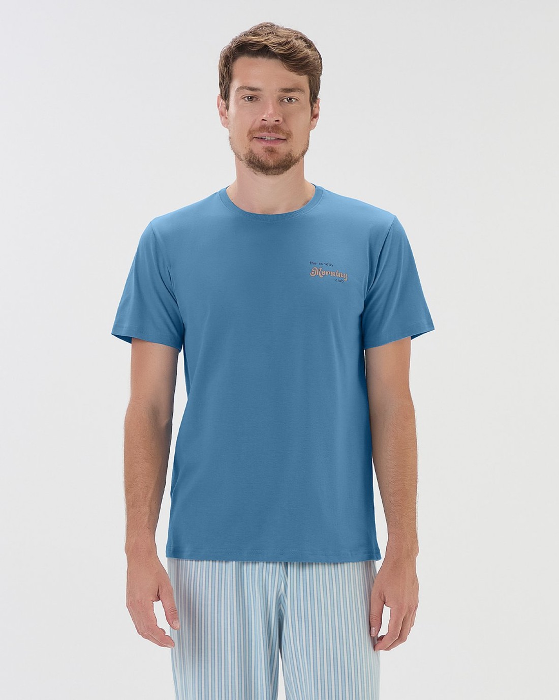 Pijama Masculino Manga Curta com Calça Pijama Masculino Manga Curta com Calça