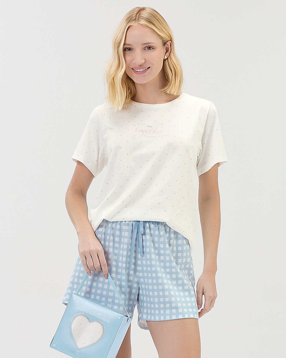 Pijama Feminino Manga Curta Com Shorts