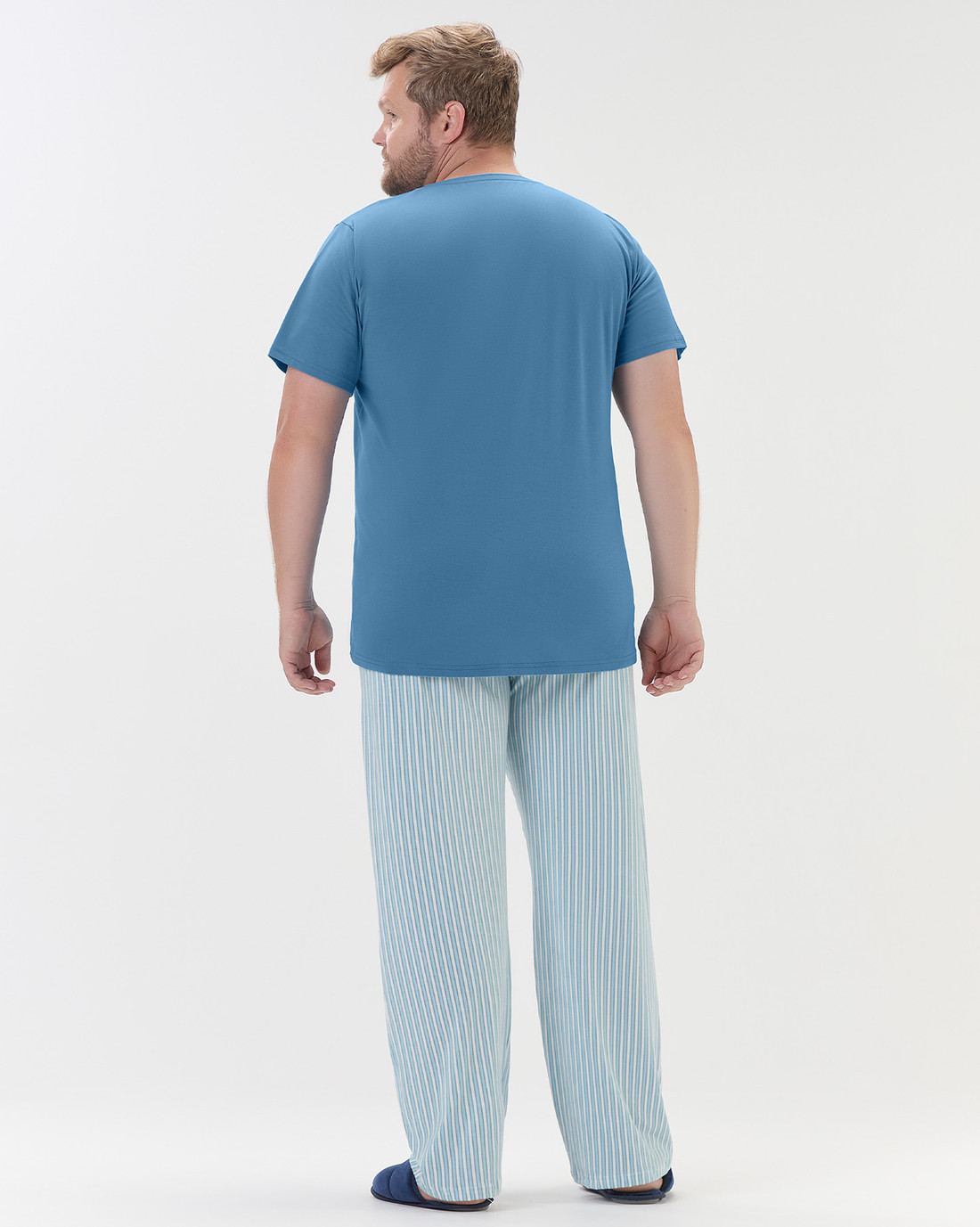 Pijama Masculino Manga Curta com Calça Plus Size
