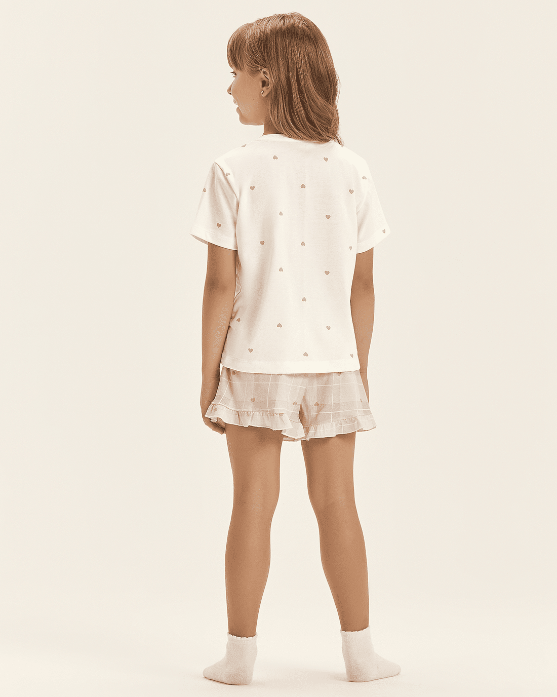 Pijama Feminino Infantil Manga Curta Com Shorts Pijama Feminino Infantil Manga Curta Com Shorts