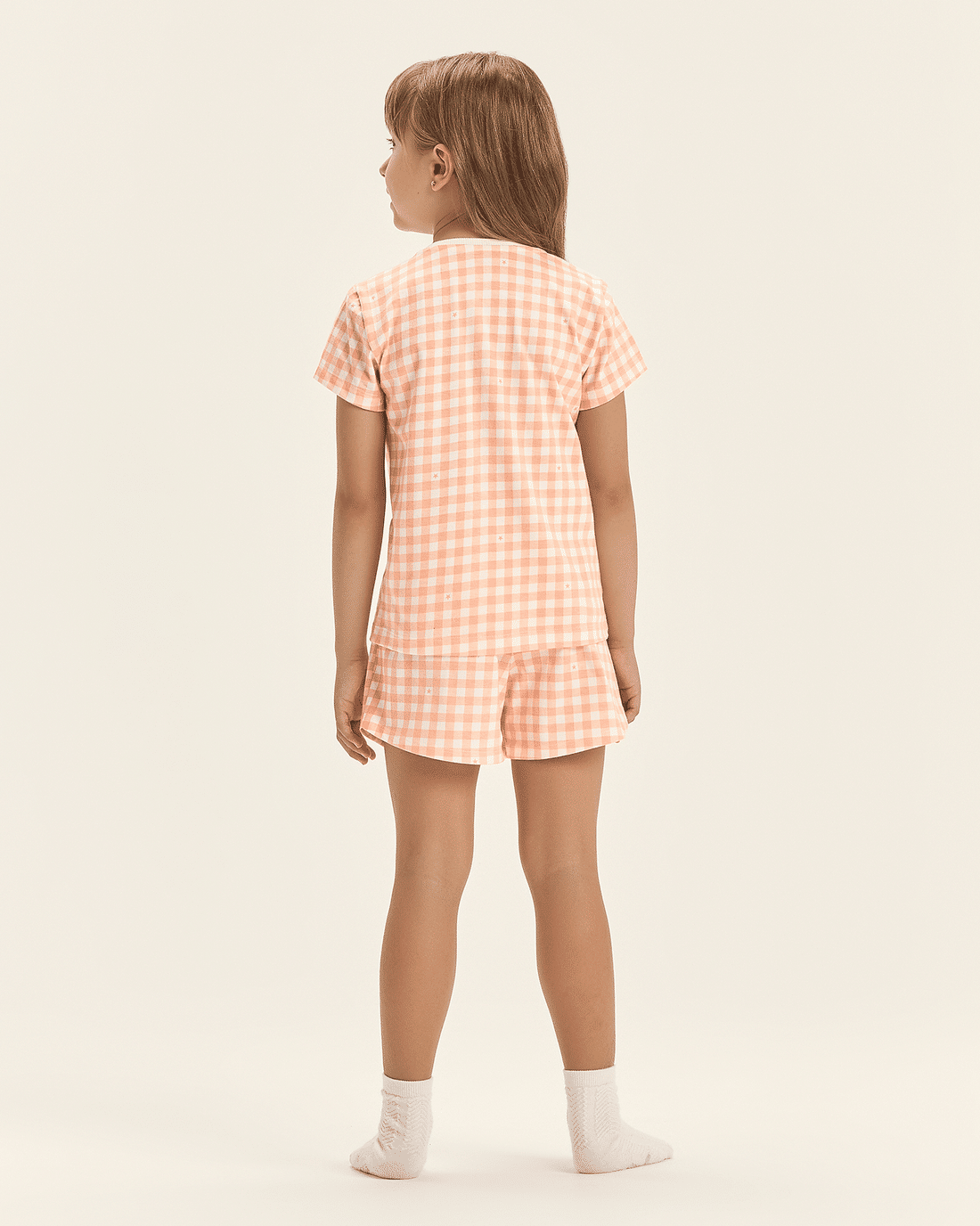 Pijama Feminino Infantil Manga Curta Com Shorts Pijama Feminino Infantil Manga Curta Com Shorts