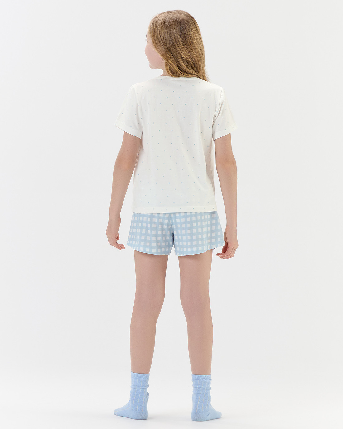Pijama Feminino Infantil Manga Curta Com Shorts