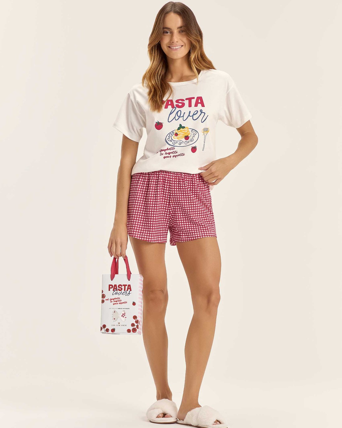 Pijama Feminino Manga Curta Com Shorts