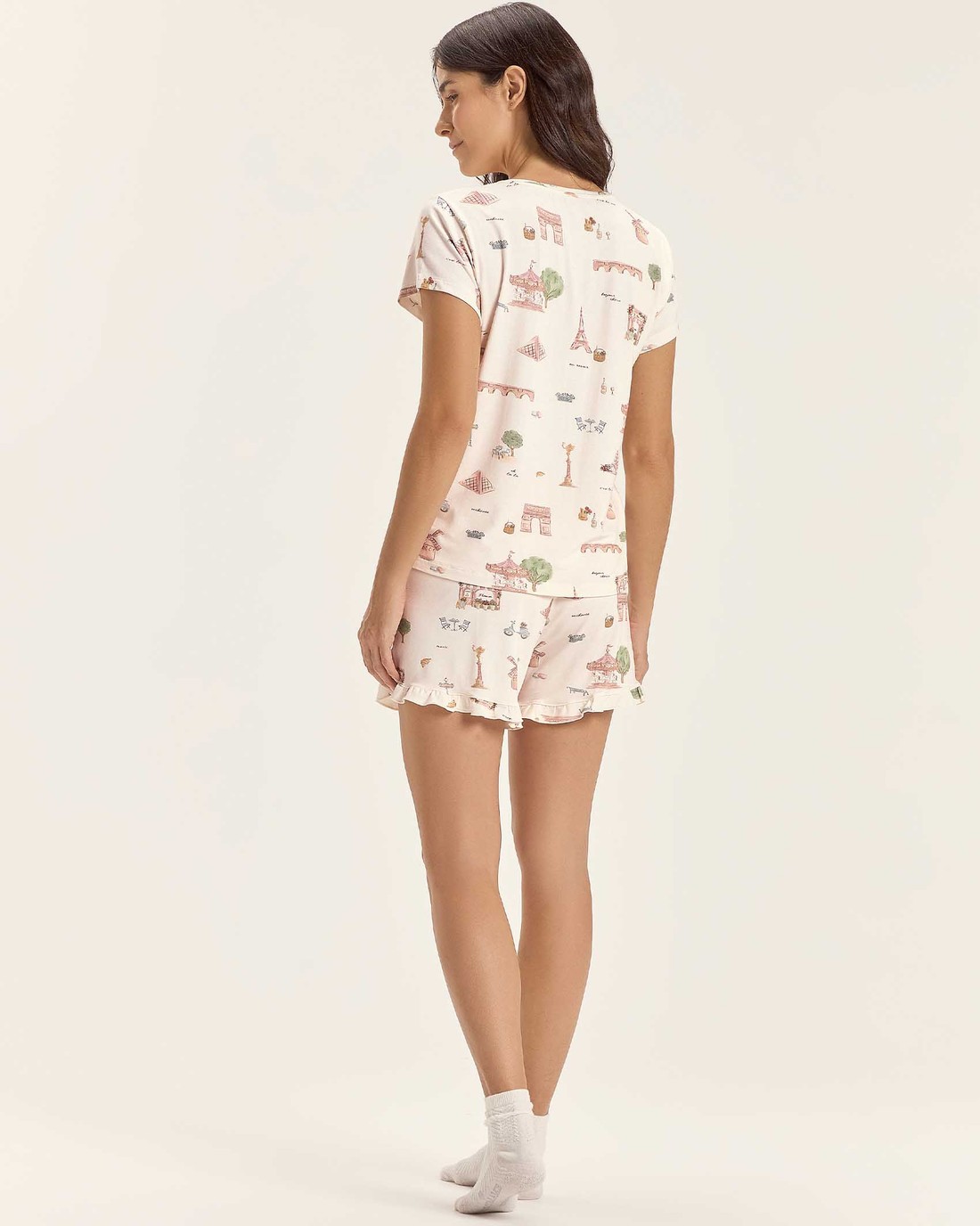 Pijama Feminino Manga Curta Com Shorts Pijama Feminino Manga Curta Com Shorts