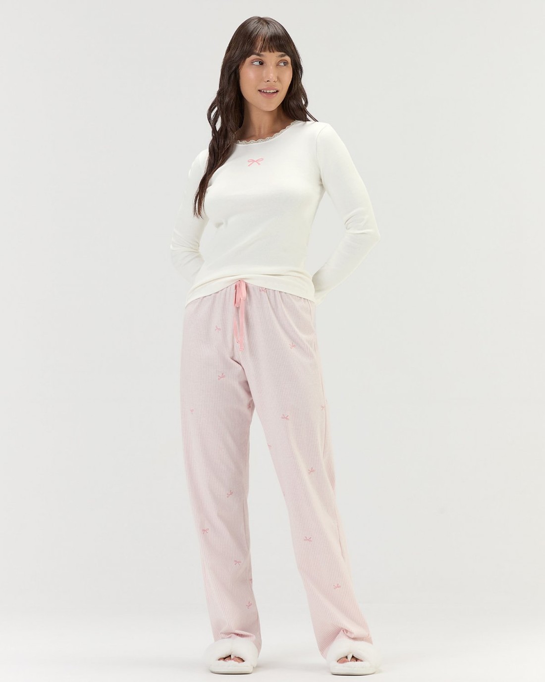 Pijama Feminino Manga Longa Com Calça Pijama Feminino Manga Longa Com Calça