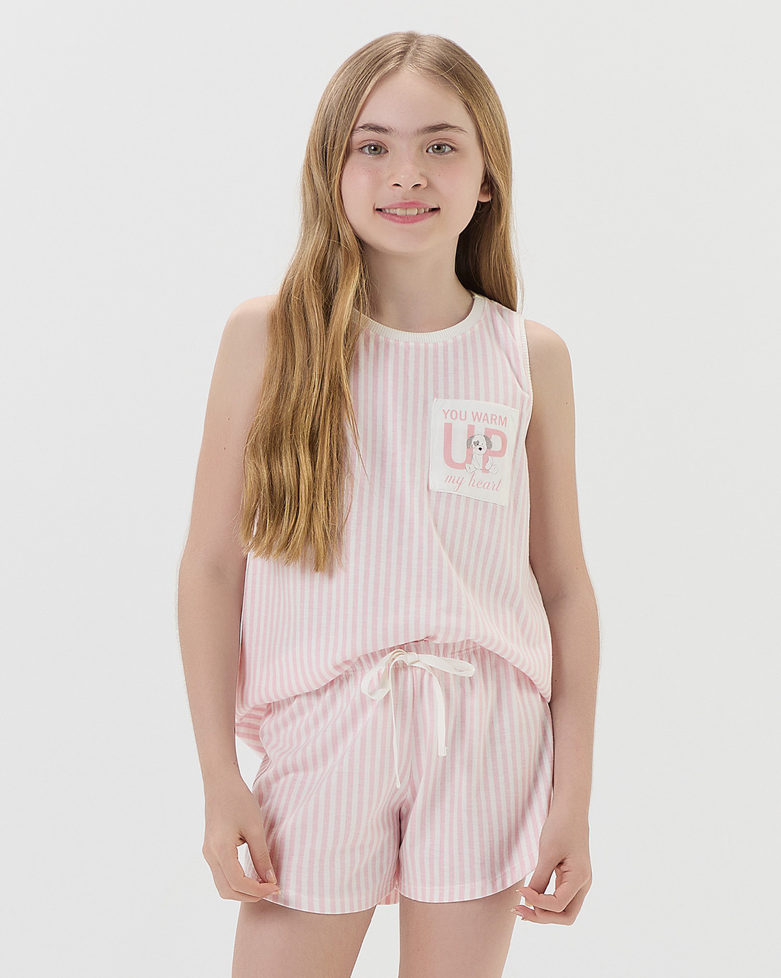 Pijama Infantil Feminino Regata Com Shorts