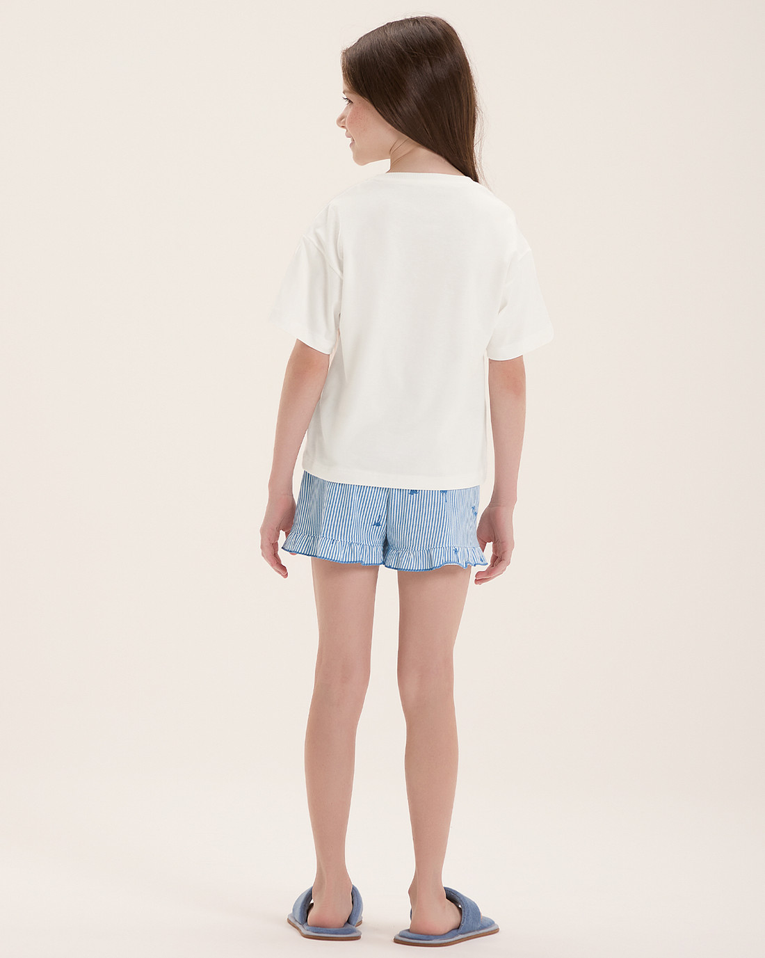 Pijama Infantil Feminino Manga Curta Com Shorts