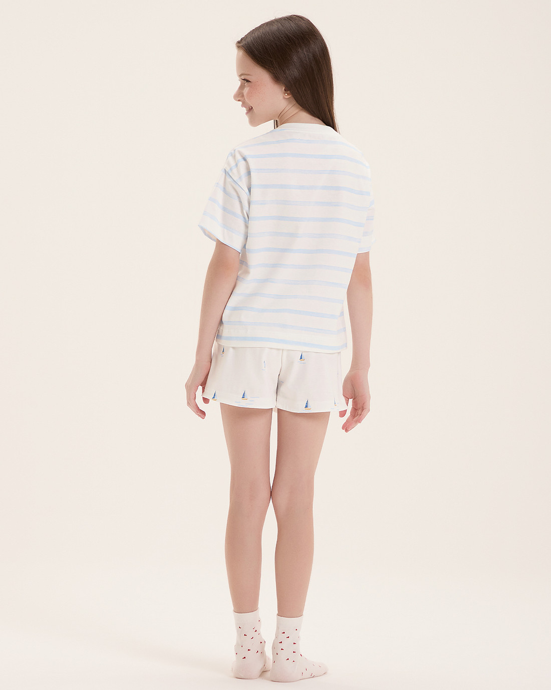 Pijama Infantil Feminino Manga Curta Com Shorts Pijama Infantil Feminino Manga Curta Com Shorts