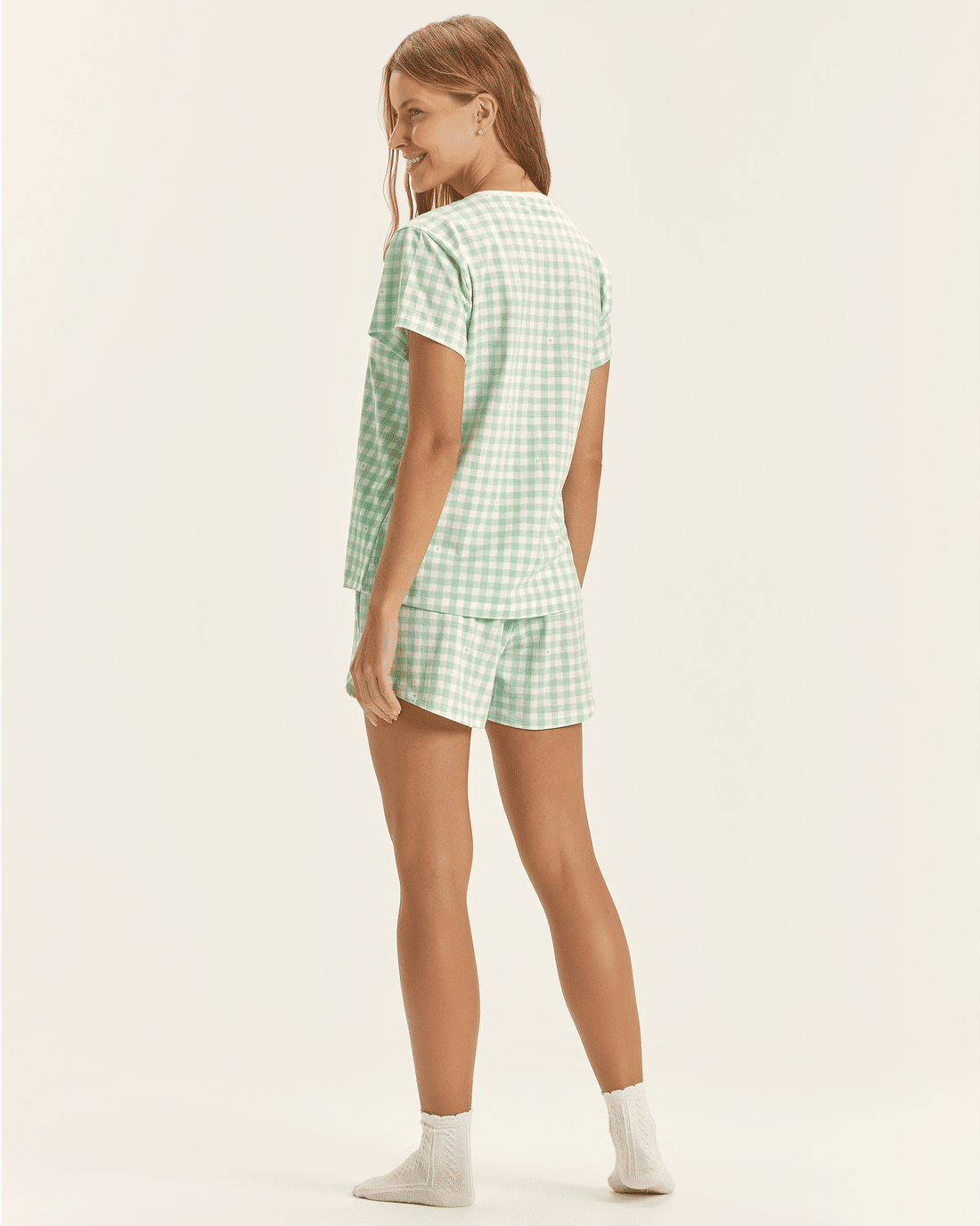 Pijama Feminino Manga Curta Com Shorts