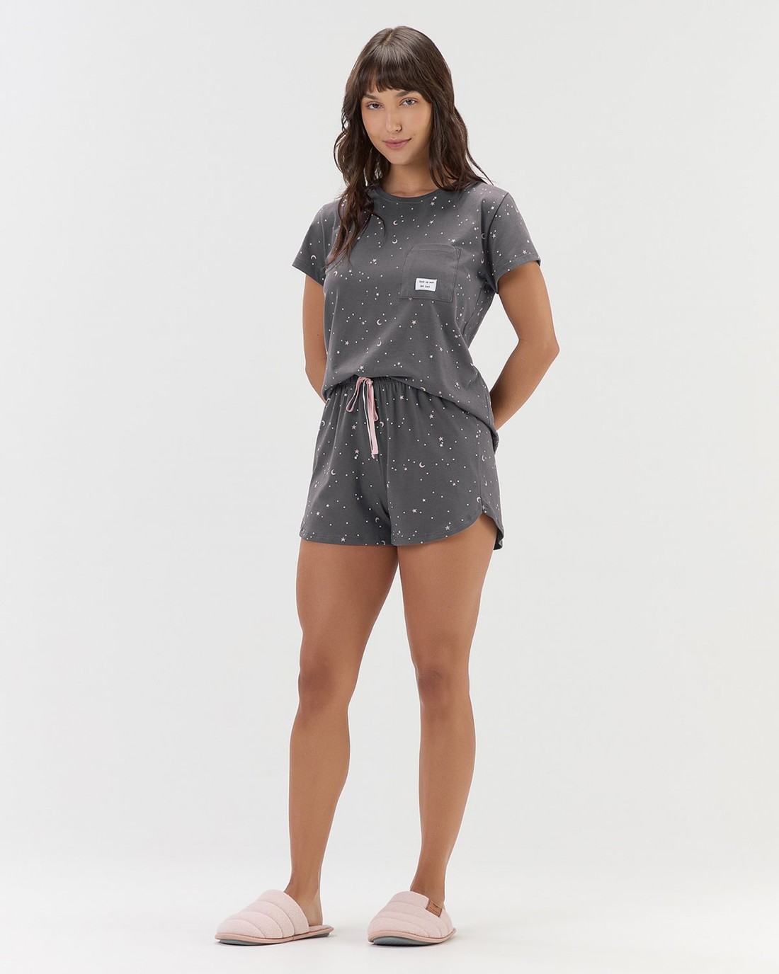 Pijama Feminino Manga Curta com Shorts Pijama Feminino Manga Curta com Shorts