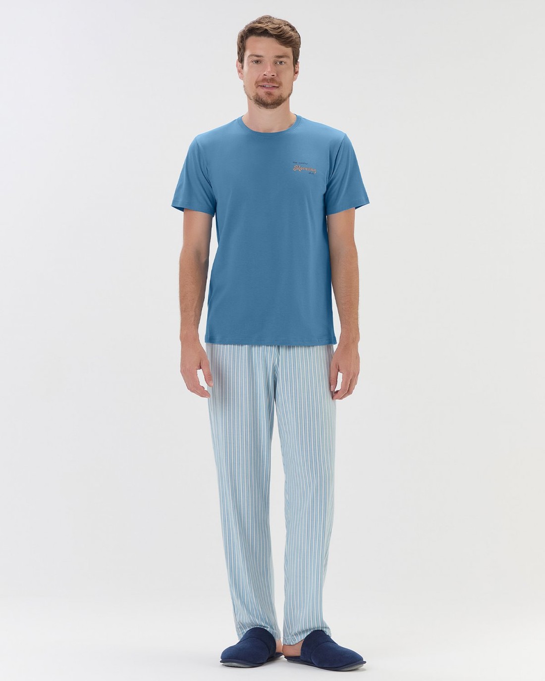 Pijama Masculino Manga Curta com Calça Pijama Masculino Manga Curta com Calça