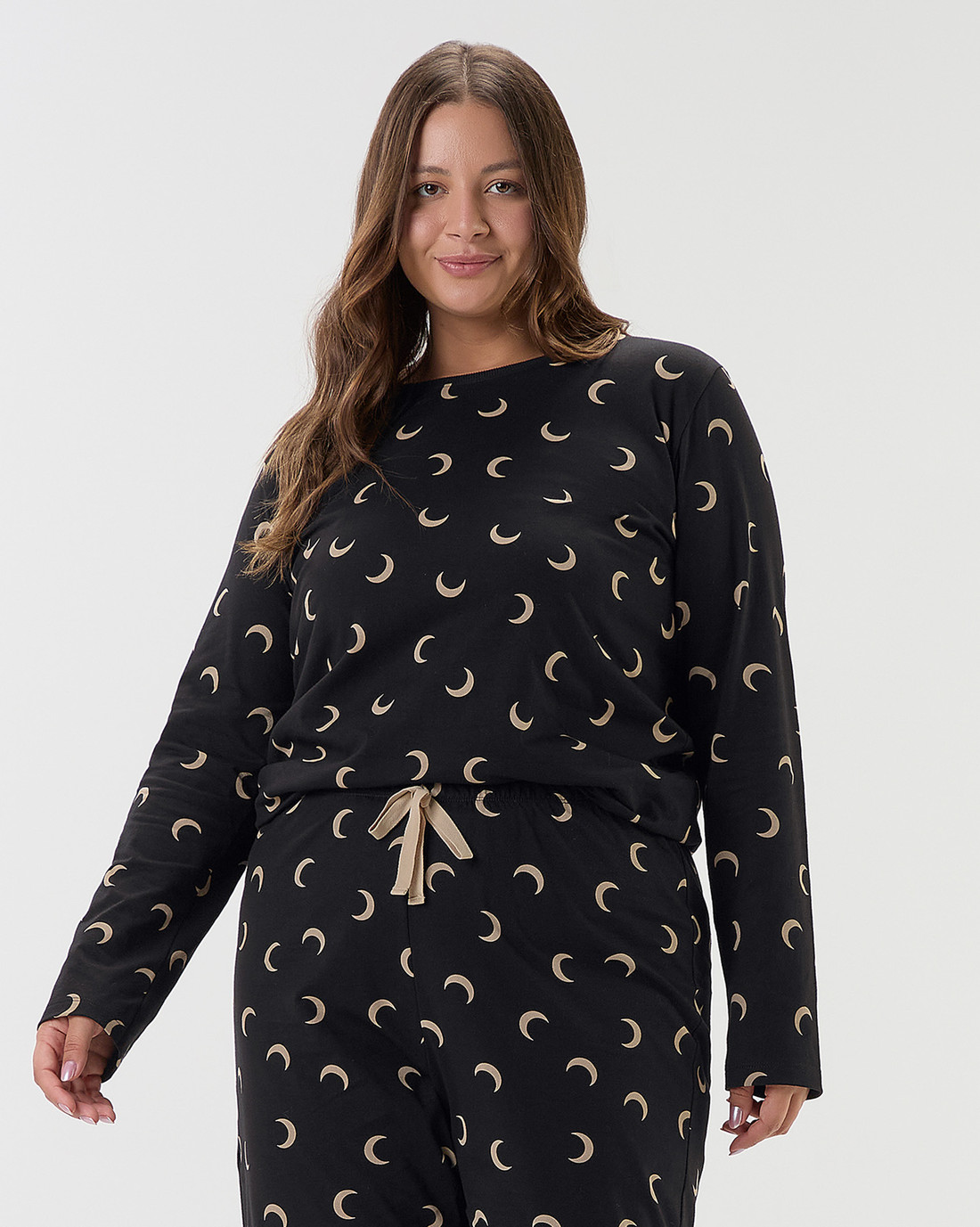 Pijama Feminino Manga Longa Com Calça Plus Size Pijama Feminino Manga Longa Com Calça Plus Size