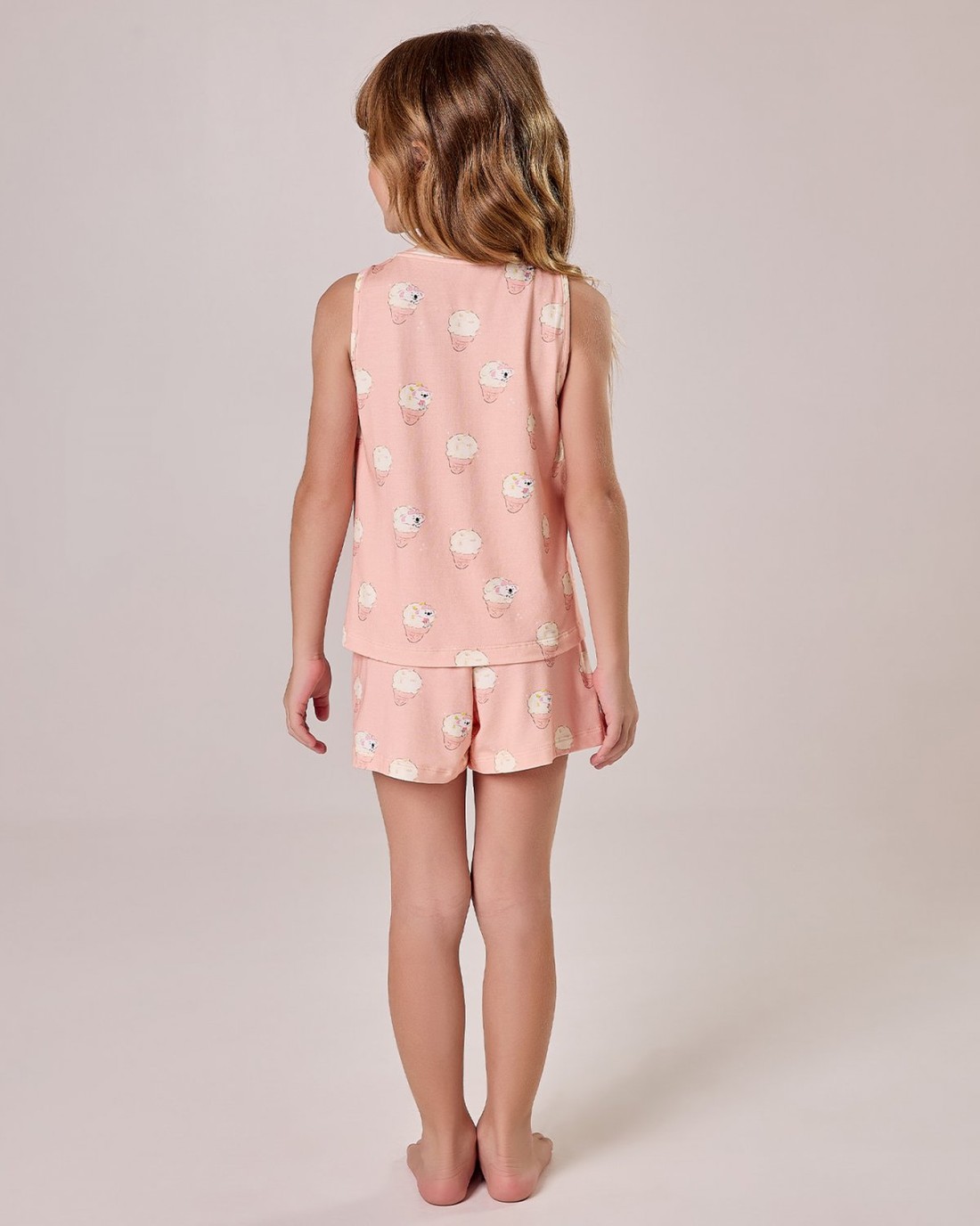 Pijama Infantil Feminino Regata Com Shorts