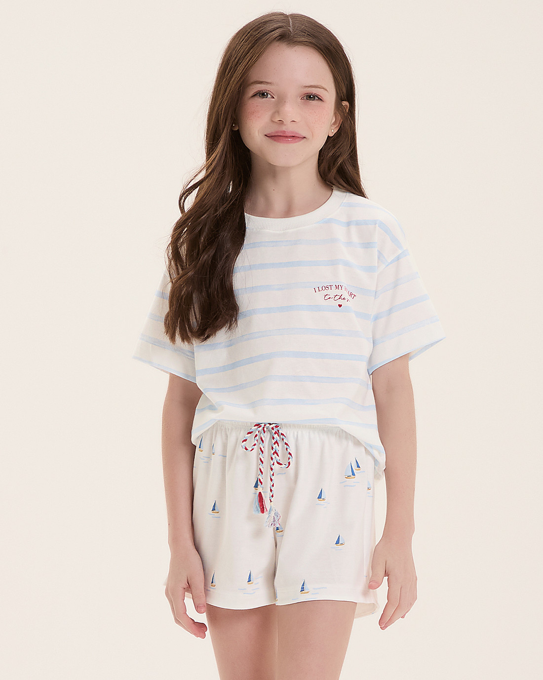 Pijama Infantil Feminino Manga Curta Com Shorts Pijama Infantil Feminino Manga Curta Com Shorts