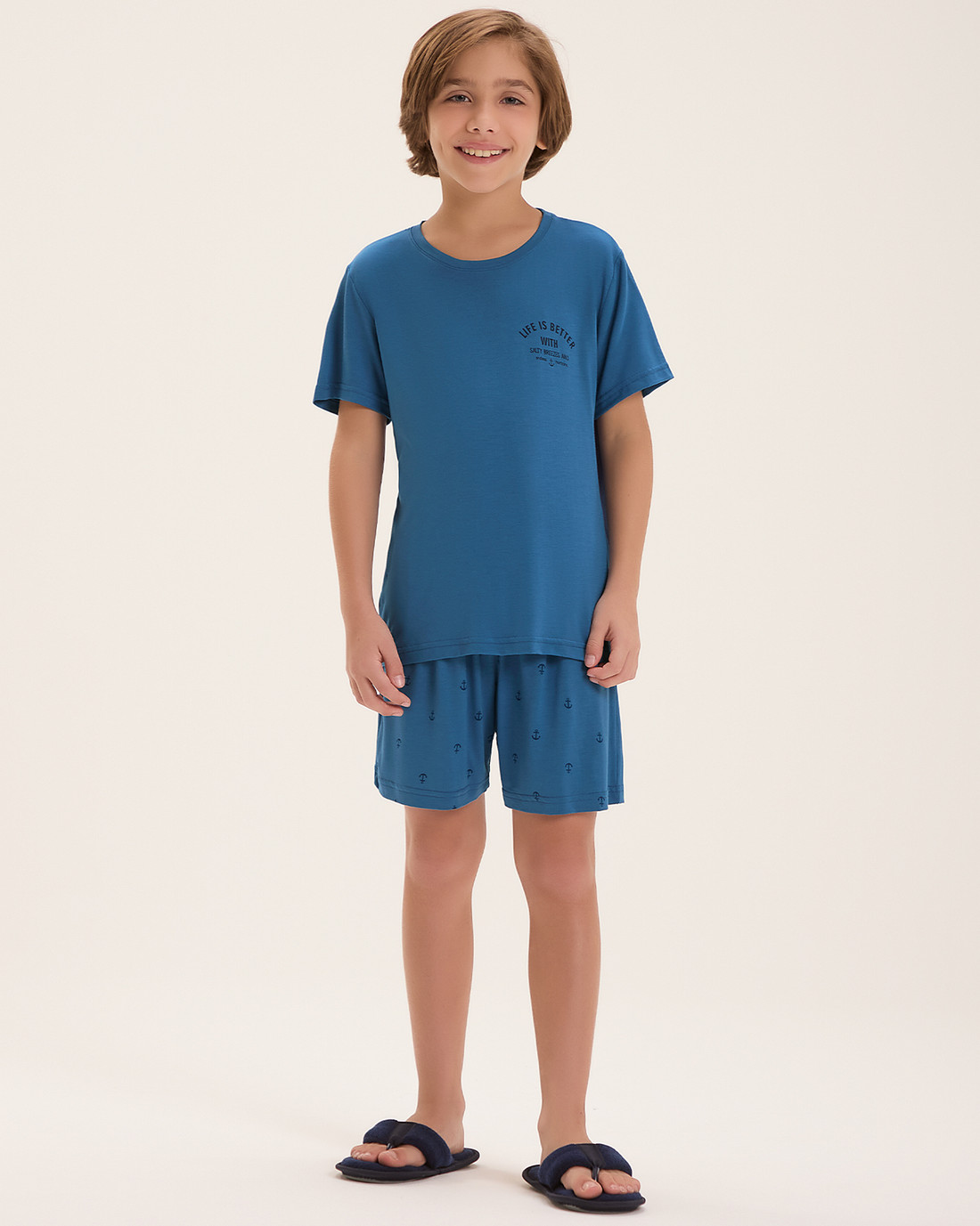 Pijama Masculino Infantil Manga Curta Com Bermuda Pijama Masculino Infantil Manga Curta Com Bermuda