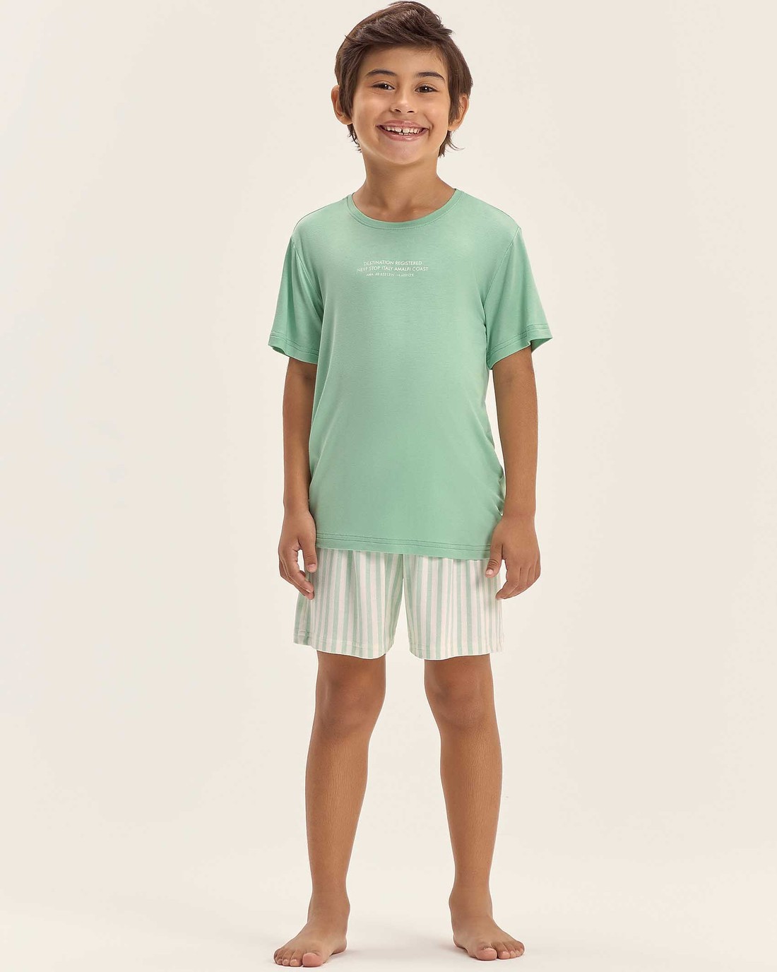 Pijama Masculino Infantil Manga Curta Com Bermuda Pijama Masculino Infantil Manga Curta Com Bermuda