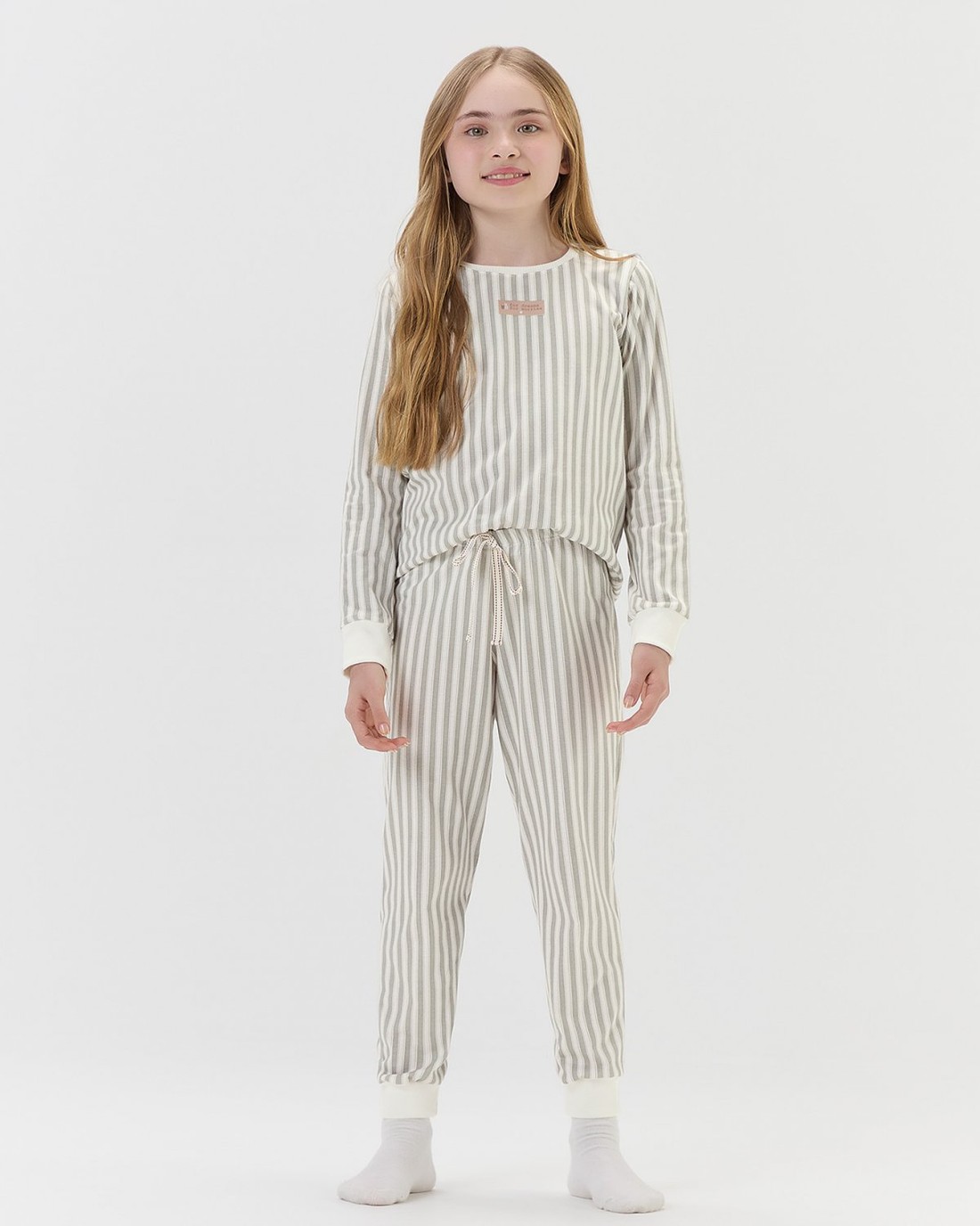 Pijama Feminino Infantil Manga Longa Com Calça Pijama Feminino Infantil Manga Longa Com Calça