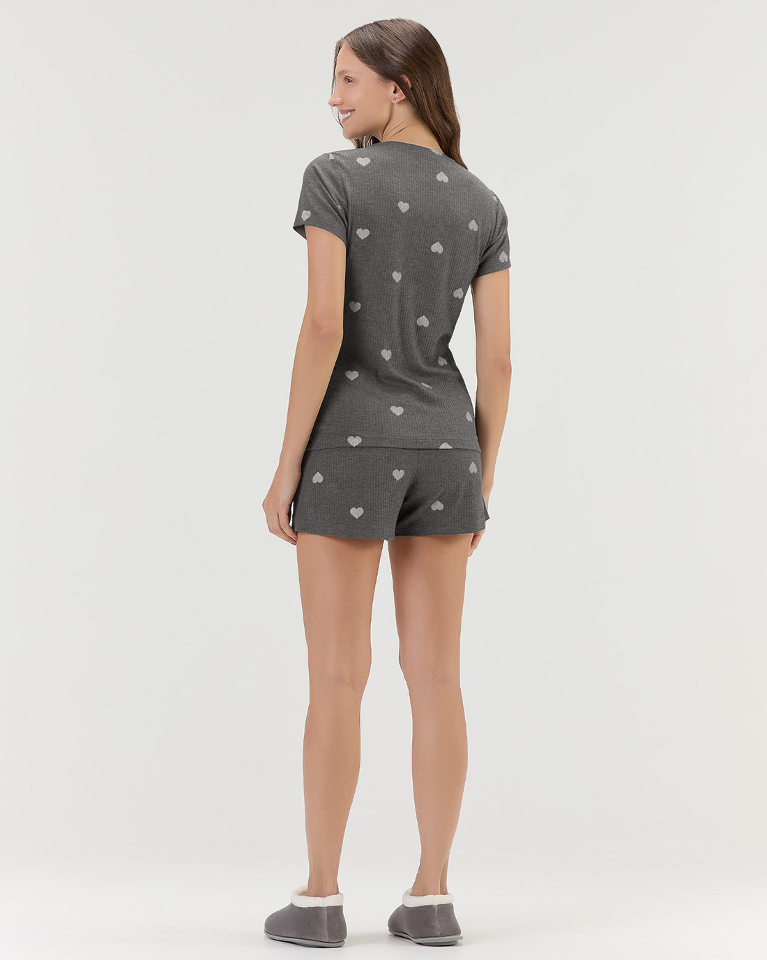 Pijama Feminino Manga Curta Com Shorts
