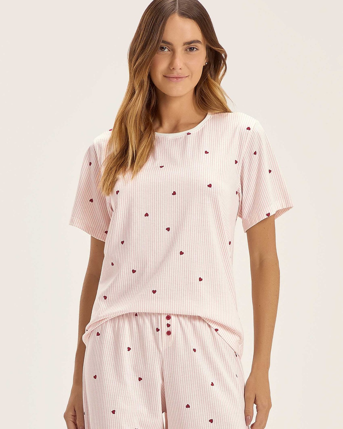 Pijama Feminino Manga Curta Com Calça Pijama Feminino Manga Curta Com Calça