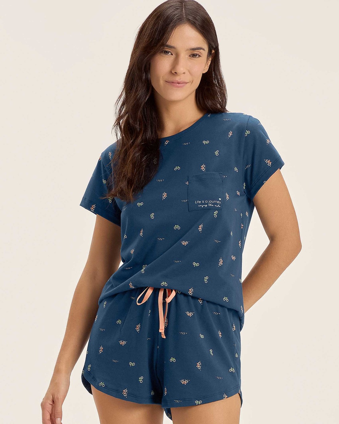 Pijama Feminino Manga Curta Com Shorts Pijama Feminino Manga Curta Com Shorts