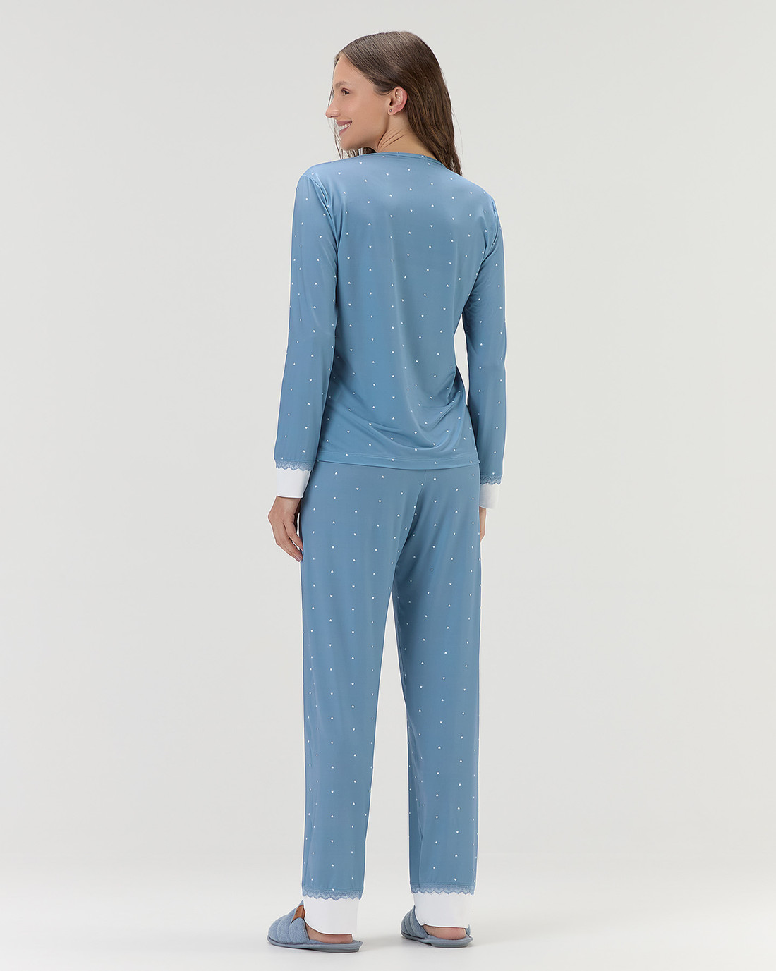 Pijama Feminino Manga Longa Com Calça Pijama Feminino Manga Longa Com Calça