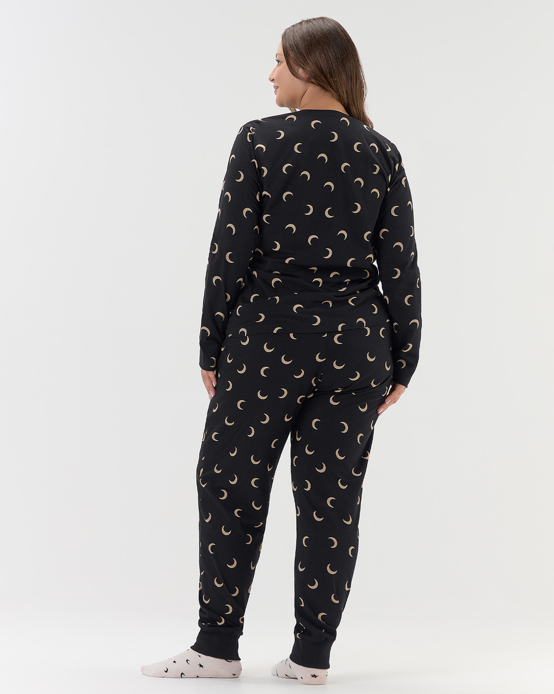 Pijama Feminino Manga Longa Com Calça Plus Size Pijama Feminino Manga Longa Com Calça Plus Size
