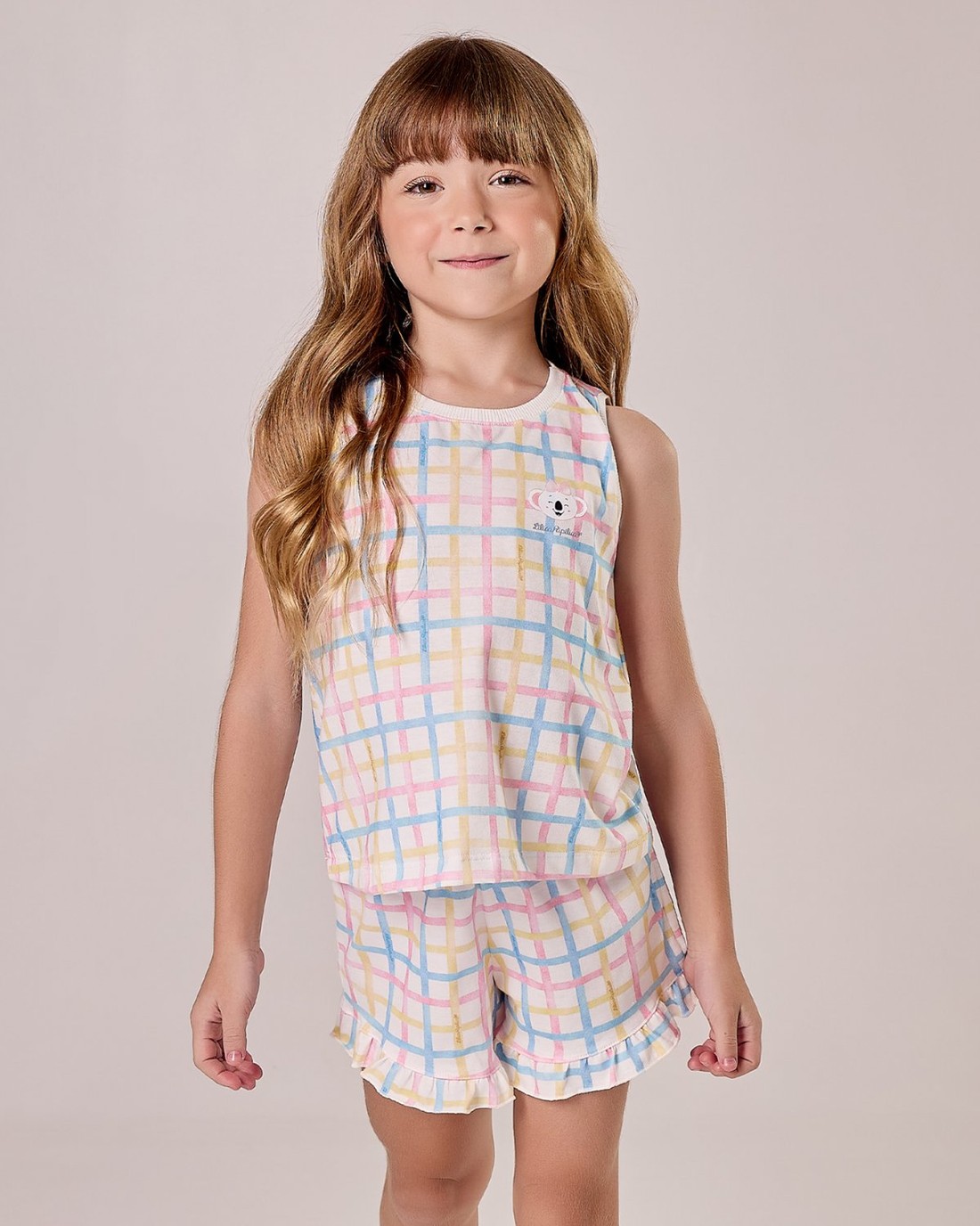 Pijama Feminino Infantil Regata Com Shorts Pijama Feminino Infantil Regata Com Shorts
