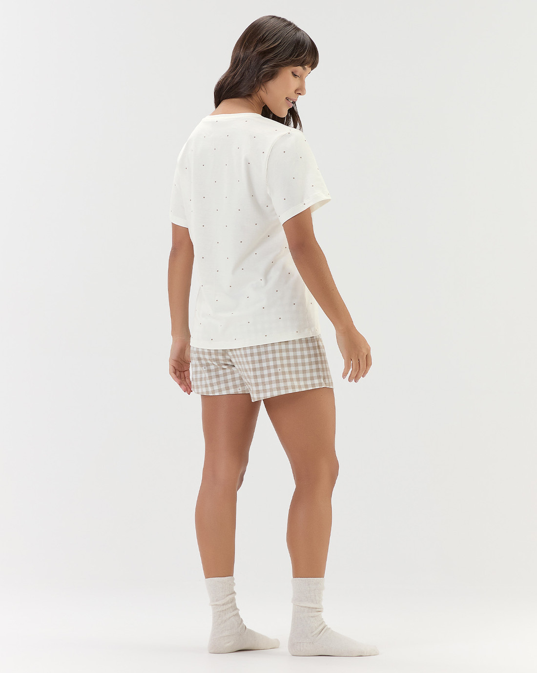 Pijama Feminino Manga Curta Com Shorts