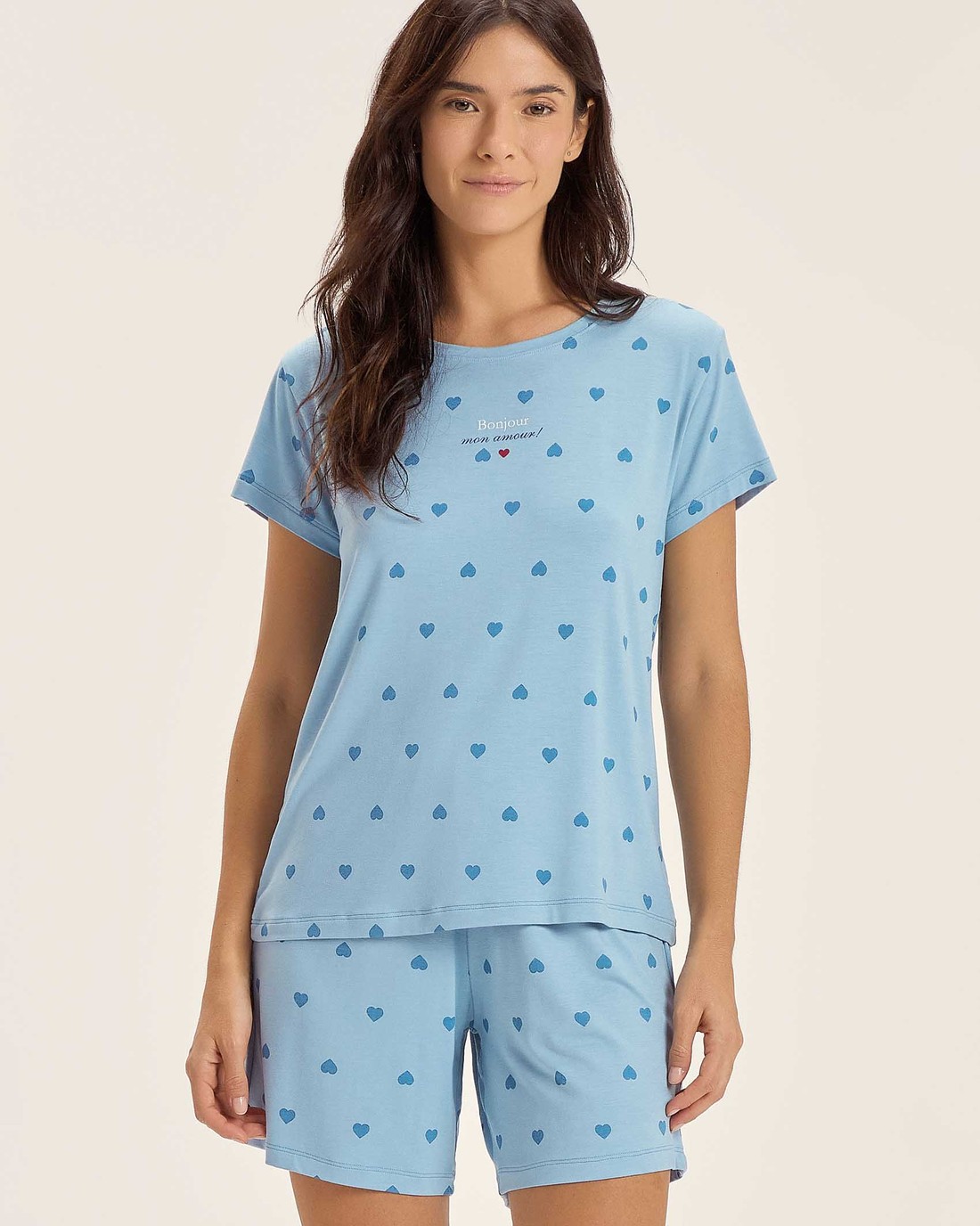 Pijama Feminino Manga Curta Com Shorts Pijama Feminino Manga Curta Com Shorts