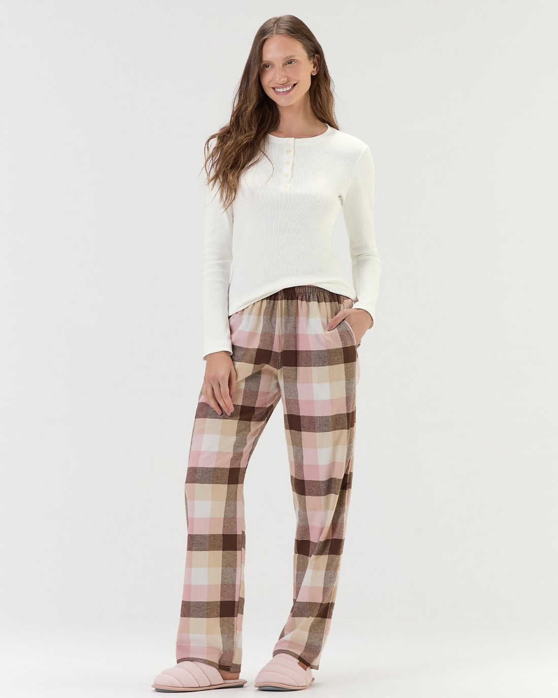 Pijama Feminino Manga Longa Com Calça Pijama Feminino Manga Longa Com Calça