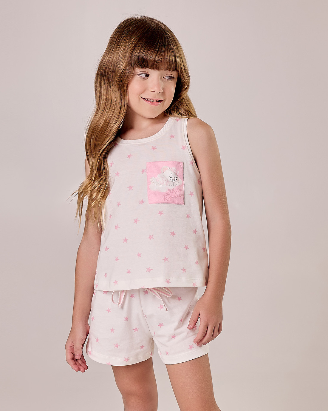 Pijama Feminino Infantil Regata Com Shorts Pijama Feminino Infantil Regata Com Shorts