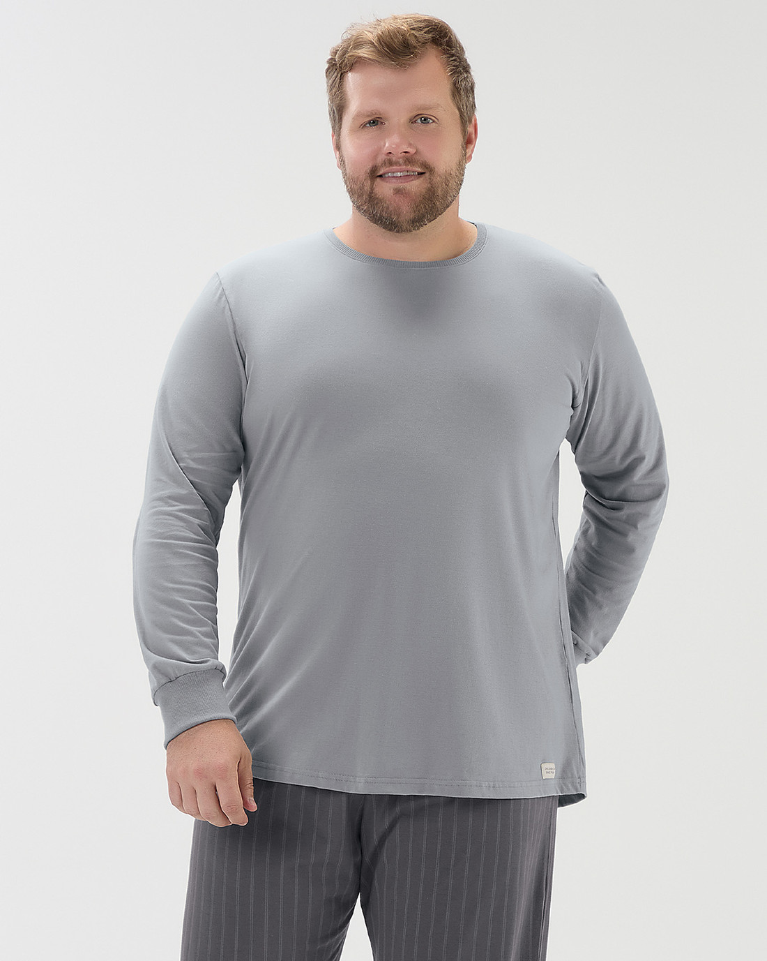 Pijama Masculino Manga Longa Com Calça Plis Size Pijama Masculino Manga Longa Com Calça Plis Size