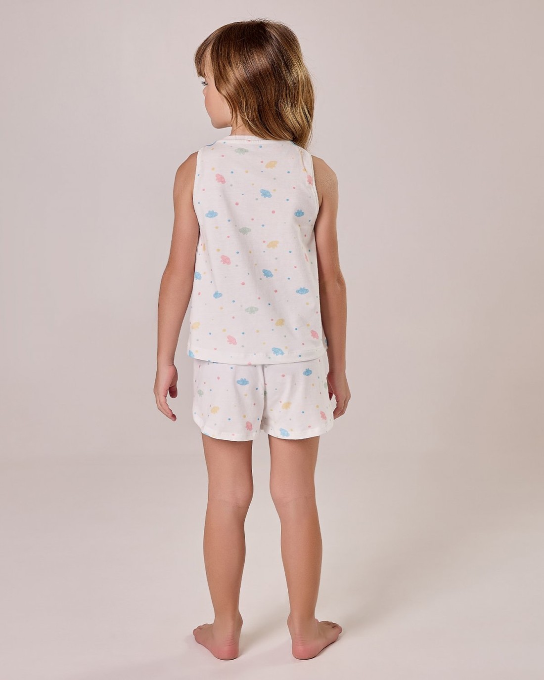 Pijama Feminino Infantil Regata Com Shorts