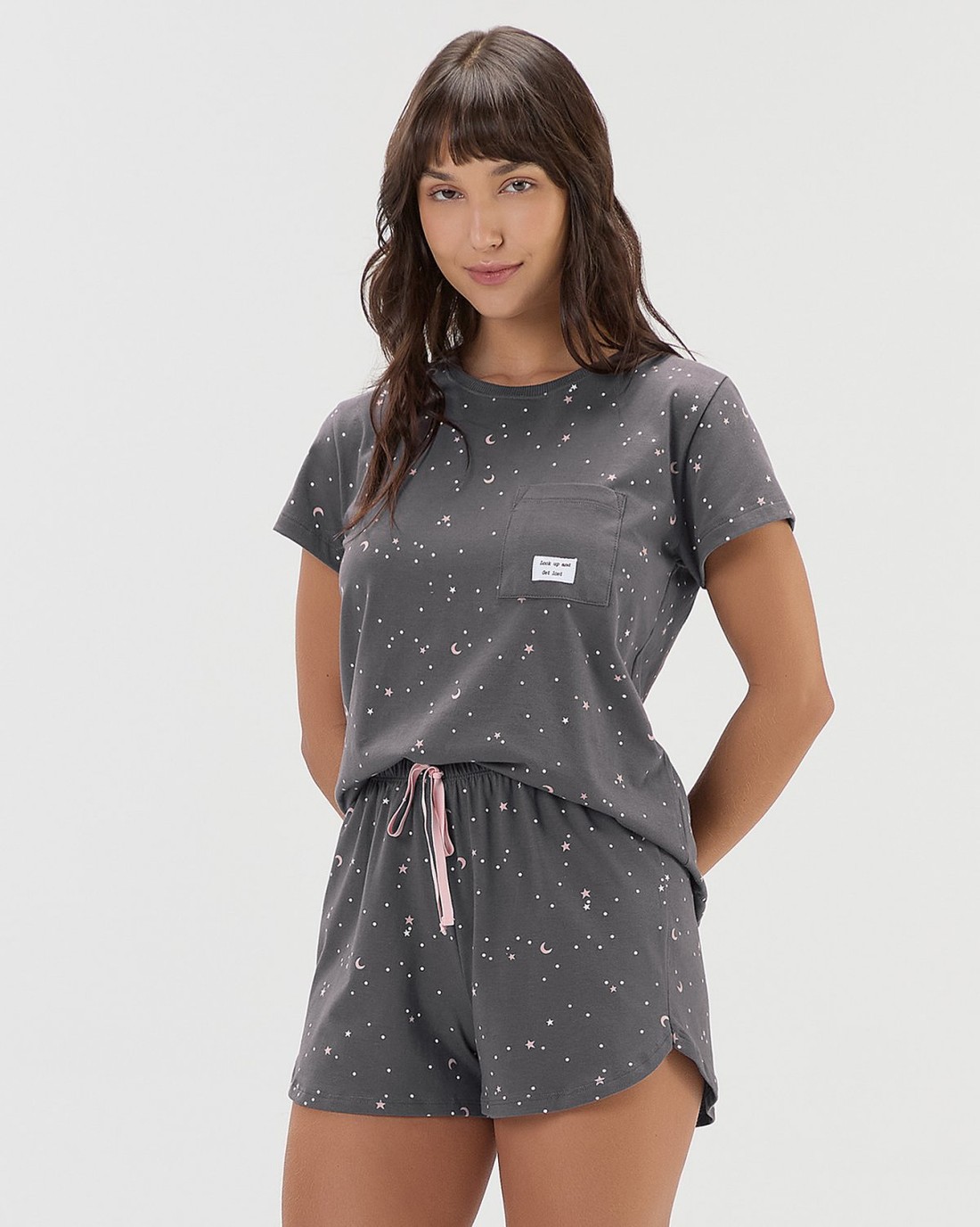 Pijama Feminino Manga Curta com Shorts Pijama Feminino Manga Curta com Shorts