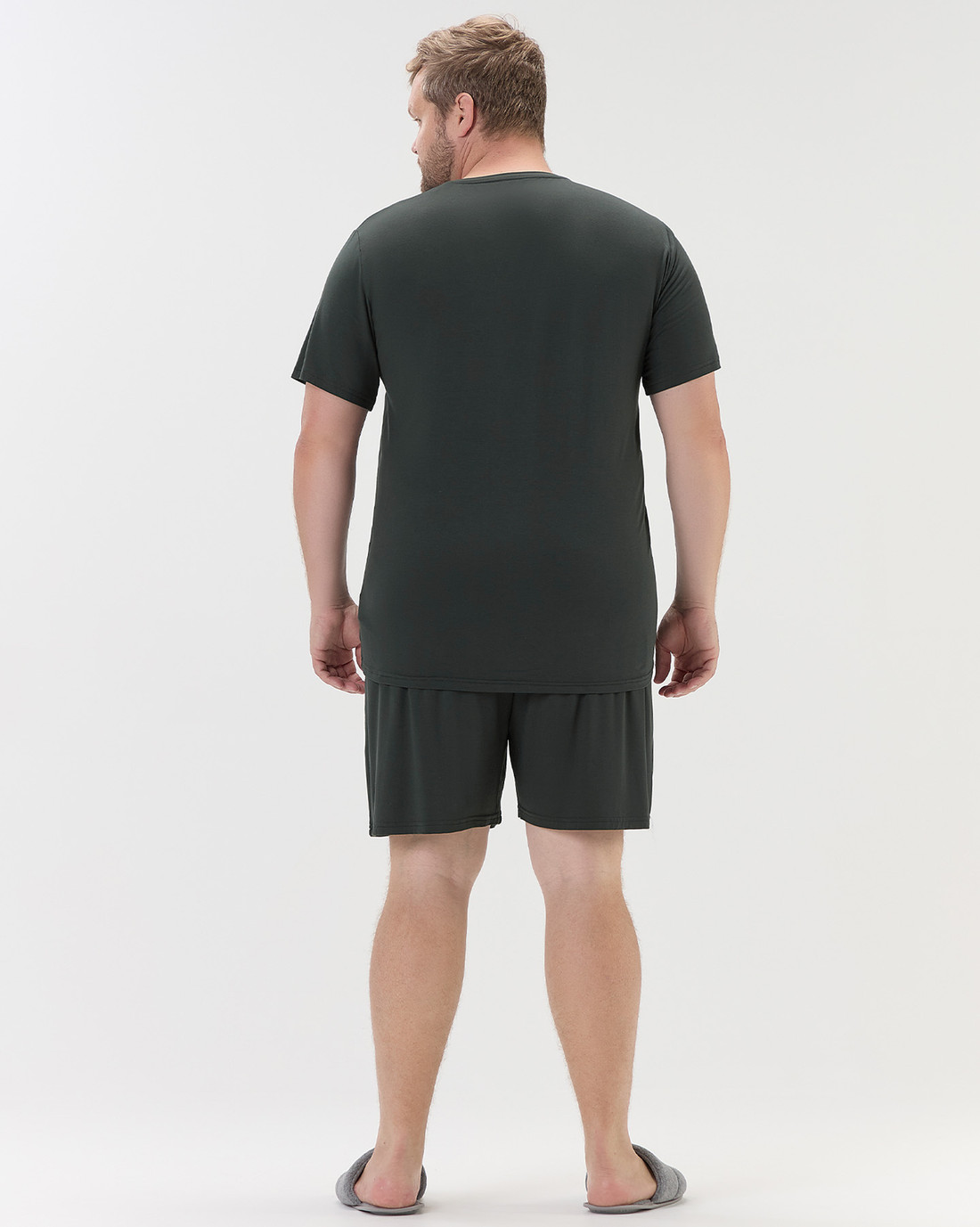 Pijama Masculino Manga Curta Com Bermuda Plus Size
