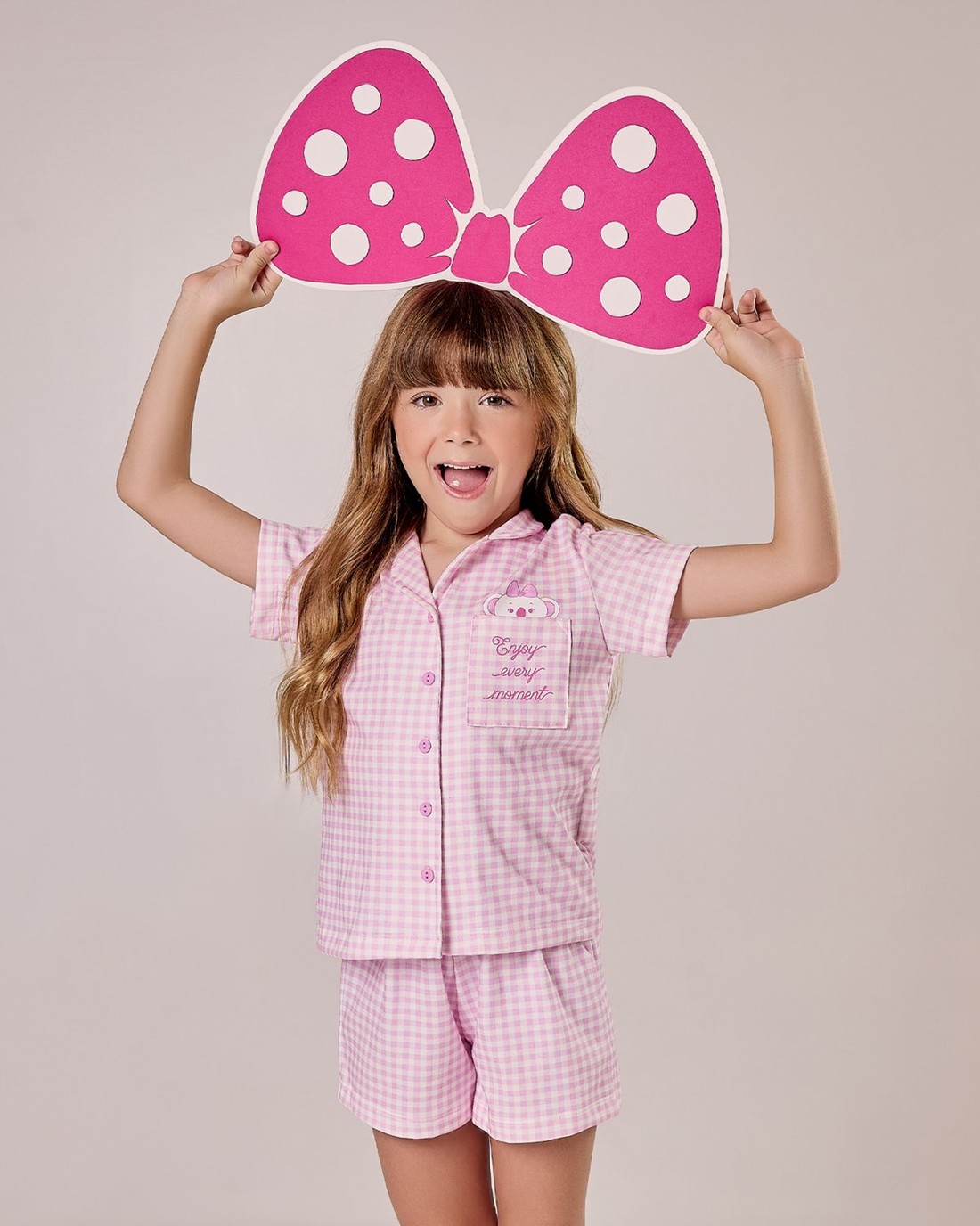 Pijama Feminino Infantil Manga Curta  Americano Com Shorts