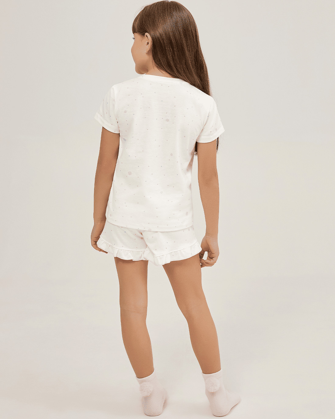 Pijama Feminino Infantil Manga Curta Com Short Pijama Feminino Infantil Manga Curta Com Short
